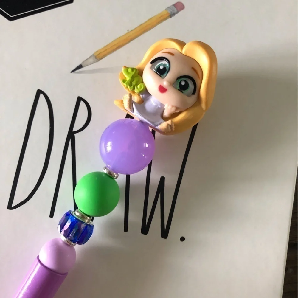 Disney Doorables: Tangled: Repunzel as toddler handmade beaded pen
